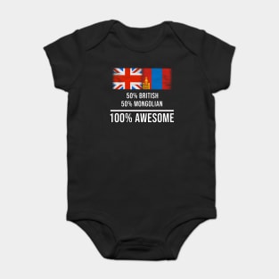 50% British 50% Mongolian 100% Awesome - Gift for Mongolian Heritage From Mongolia Baby Bodysuit